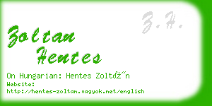 zoltan hentes business card